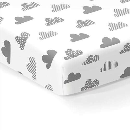 Cambria Baby Organic Cotton Fitted Sheets for Crib and Toddler Mattresses