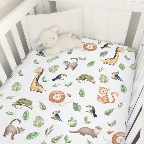 Hwmmbh Brazilian Animals Watercolor Crib Sheets 52x28