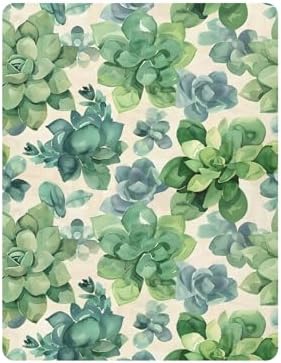 ALAZA Green Succulents Crib Sheets for Boys and Girls