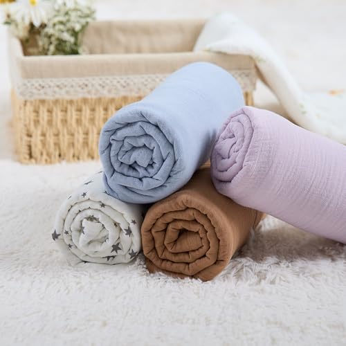 Meracorallo Muslin Swaddle Blanket Lavender 100 Cotton 1