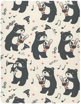 ALAZA Bears Tube Music Crib Sheets for Babies