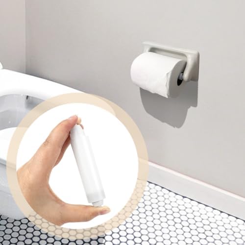 5 Pack Spring Loaded Toilet Paper Holder Replacement Rods White