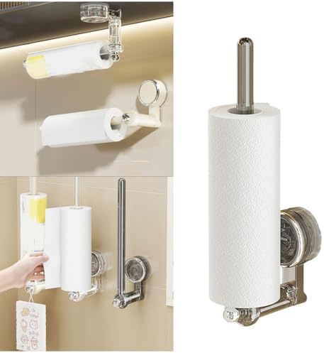 Under Cabinet Roll Holder Rack with 180 Degree Rotation