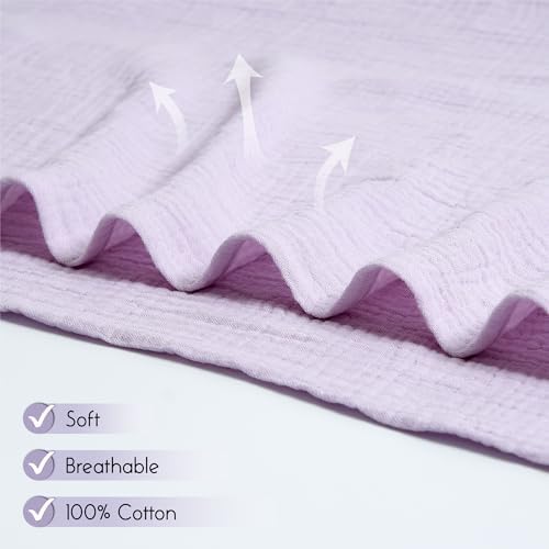Meracorallo Muslin Swaddle Blanket Lavender 100 Cotton 1