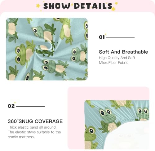 ALAZA Frog Green Forest Green Crib Sheets for Boys and Girls