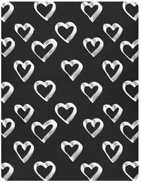 Hearts Black and White Crib Sheets for Baby Toddler