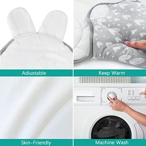 Biloban Baby Swaddle 0-3 Months Grey Hearts