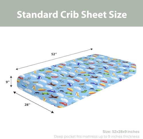 Soft Stretchy Fitted Crib Sheets for Boy Girl 28x52 Inches