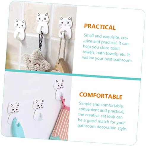 9pcs Adorable Cat Wall Hooks for Bathroom Towel Storage