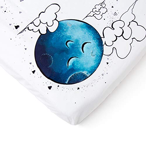 JumpOff Jo Waterproof Crib Sheet - Mama Bear Blue