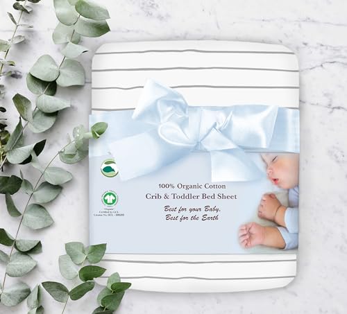 Cambria Baby 100 Organic Cotton Fitted Sheets for Crib and Toddler Mattresses