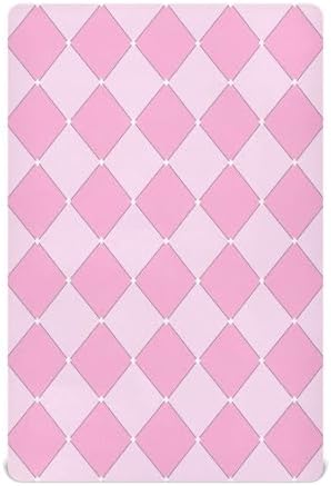 Cute Pink Princess Checkered Crib Sheets for Baby