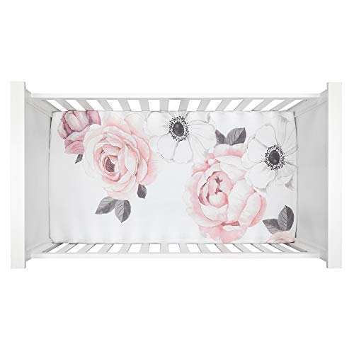 Lambs Ivy Floral Garden Watercolor Crib Sheet