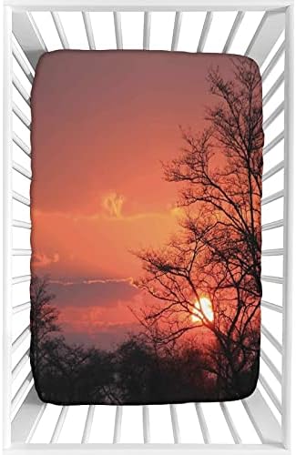 XISUNYA Sunset Kwando River Crib Sheet Set 28x52x8