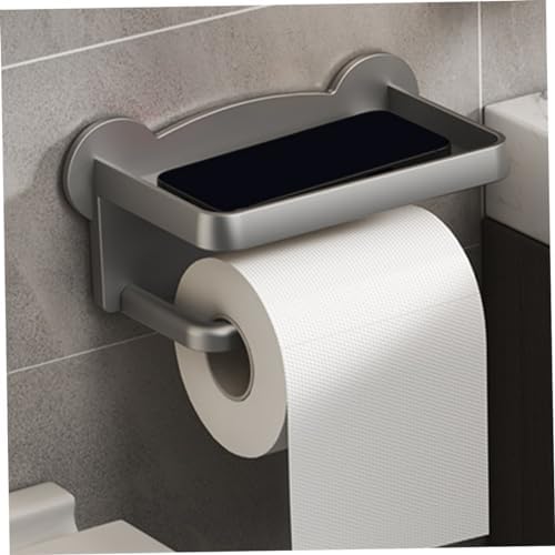 TEHAUX Wall Mount Toilet Paper Holder Double Design No Drill Installation