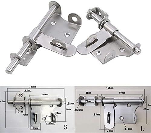 SHAUNI Long Silver Stainless Steel Gate Latch