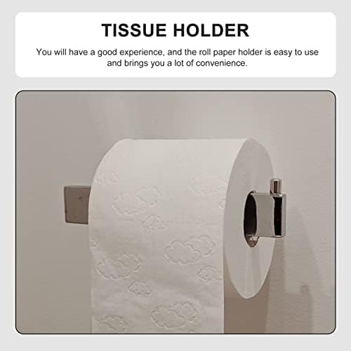 Yardenfun White Toilet Paper Holder No Punching Wall Mount Rack
