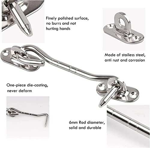 SHAUNI 8 Inch Hook and Eye Latch Gate Lock