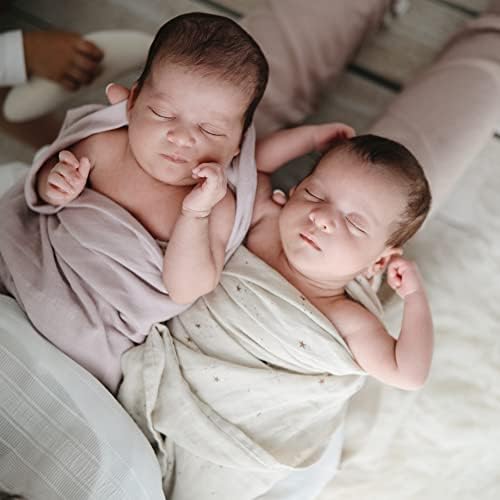 Mushie Muslin Baby Swaddle Blanket Soft Mauve