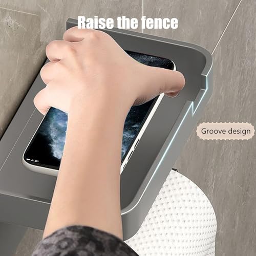 Wall Mount Toilet Paper Holder with Shelf and Storage