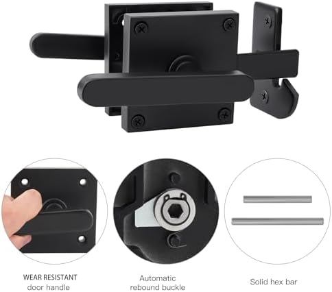 Heavy Duty Double Gate Latch with Self Locking Mechanism