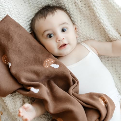 Bleu La La Knit Baby Blanket - 100 Cotton Soft Swaddle