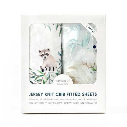 GRSSDER Stretch Ultra Soft Crib Sheets Set 2 Pack