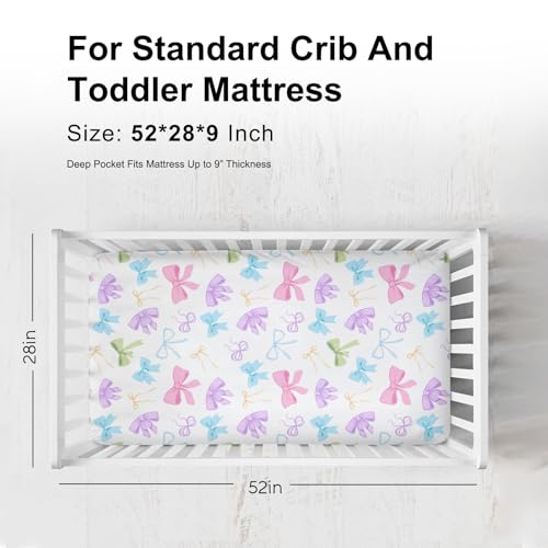 Spring Pastel Bows Crib Sheets 52x28 1