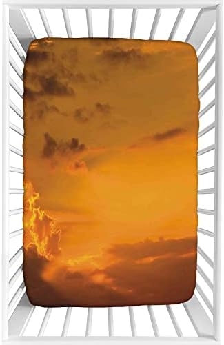 XISUNYA Decorative Crib Sheet Sky Sunset Print 28x52 Microfiber