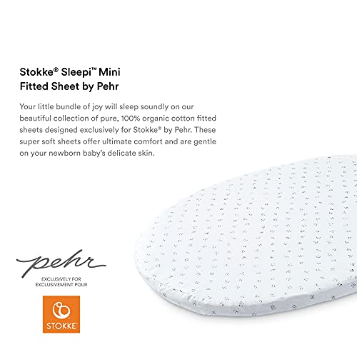 Stokke Sleepi Mini Fitted Sheet Grey Dotty - Organic Cotton