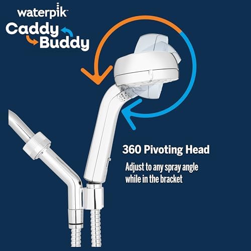 Waterpik Caddy Buddy Handheld Shower Head with High Pressure and 5 Modes