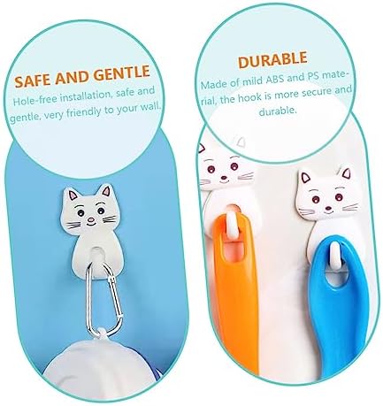 BUGUUYO 9pcs Cat Wall Hooks Bathroom Towel Organizer