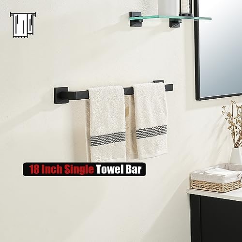 JQK Matte Black 2041 Inch Towel Bar Wall Mount