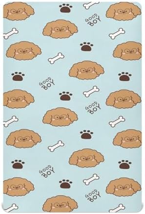 Fitted Crib Sheets with Cute Dog Bone Pattern for Baby Toddler 1