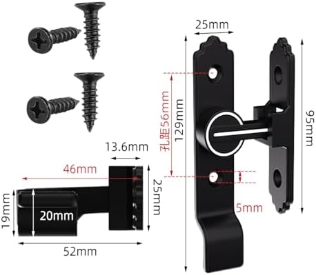 90 Degree Sliding Door Latch Handle Kit Black