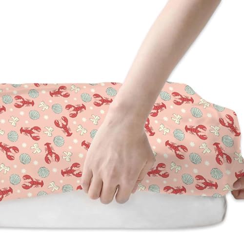 Red Coastal Lobsters Crib Sheets 2 Pack
