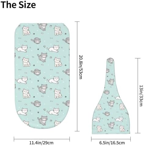 Cute Cartoon Cat Swaddle Blanket and Hat Set for Newborns