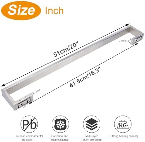 TocTen Square Base Towel Rack - 20 Inch Heavy Duty Stainless Steel