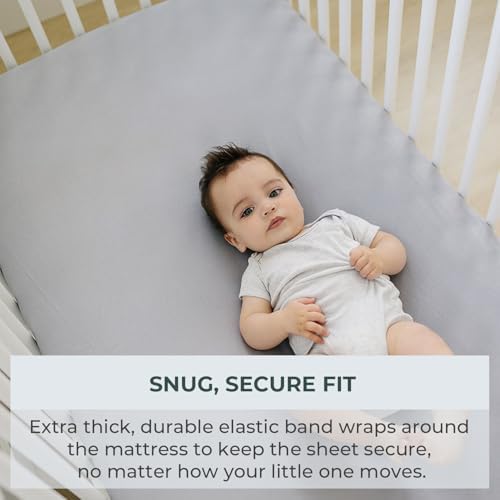 Pobibaby Smoky Grey Crib Sheet - Soft Safe and Stylish 1