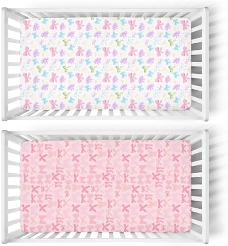 Spring Pastel Bows Crib Sheets 2 Pack