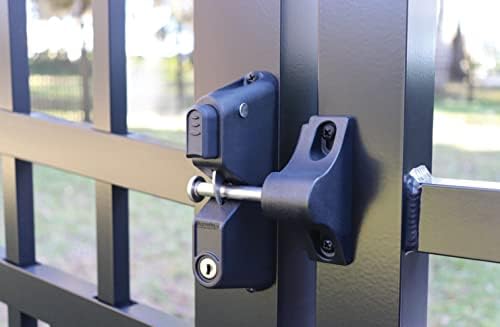 Barrette Outdoor Living Locking Gravity Latch Black One-Sided Key Entry 1