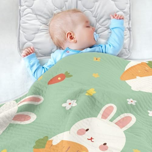 Baby Breathable Blanket with Cute Rabbit Design 30x40in