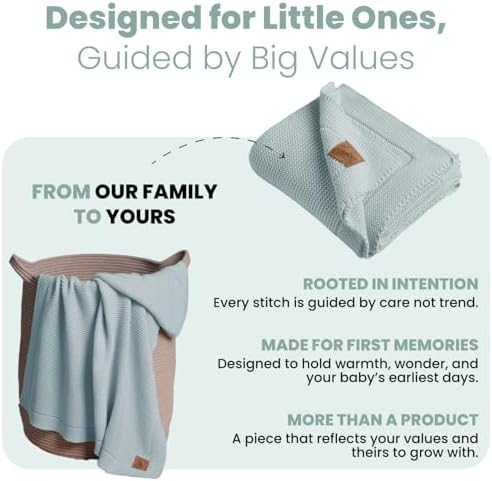 Little Dedi 100 Organic Cotton Swaddling Blanket - Soft 30x40 Sage