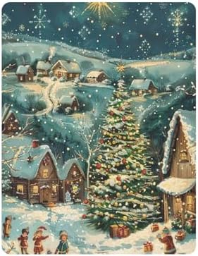 Joisal Christmas Night in Village Crib Sheets for Baby 1