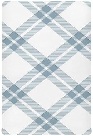 KICPOAY Scotland Plaid White Crib Sheets for Baby Toddler