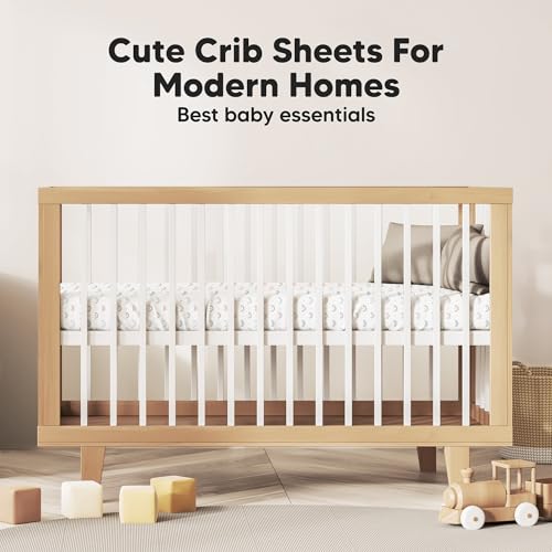 KeaBabies 2-Pack Crib Sheets - Jolly Rainbow 52x28 Soft Breathable