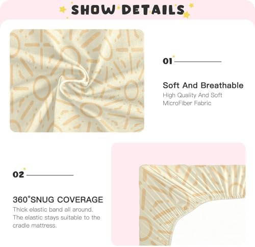 KICPOAY Geometric Yellow Crib Sheet for Baby Toddler