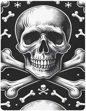 ALAZA Skull Skeleton Crib Sheet for Baby Girls and Boys