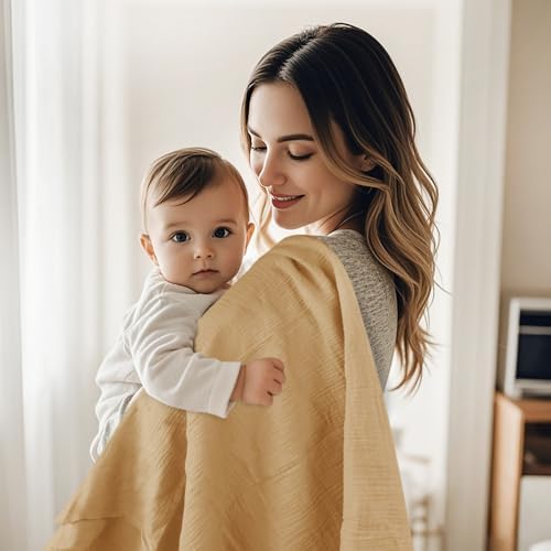 Baby Swaddle Blanket 2 Pack - Lightweight Breathable Muslin for Newborns