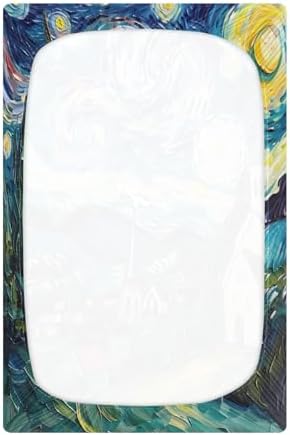 Joisal Oil Painting Starry Night Crib Fitted Sheet
